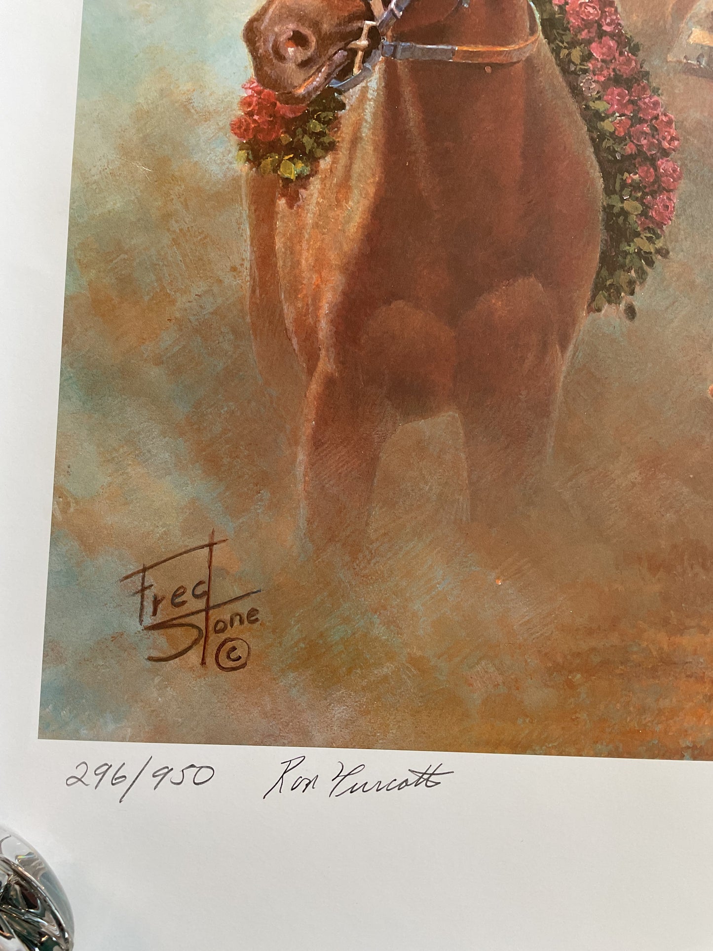 “Three Dates with Destiny” Secretariat print by Fred Stone Signed with Authentication