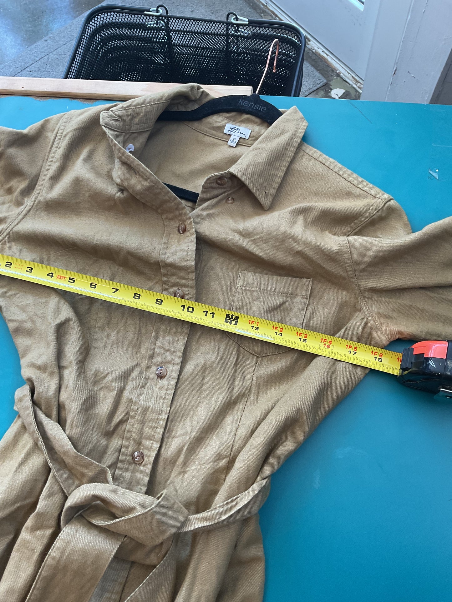 L.L. Bean Super Soft Light Brown Long Sleeve Dress Size 6