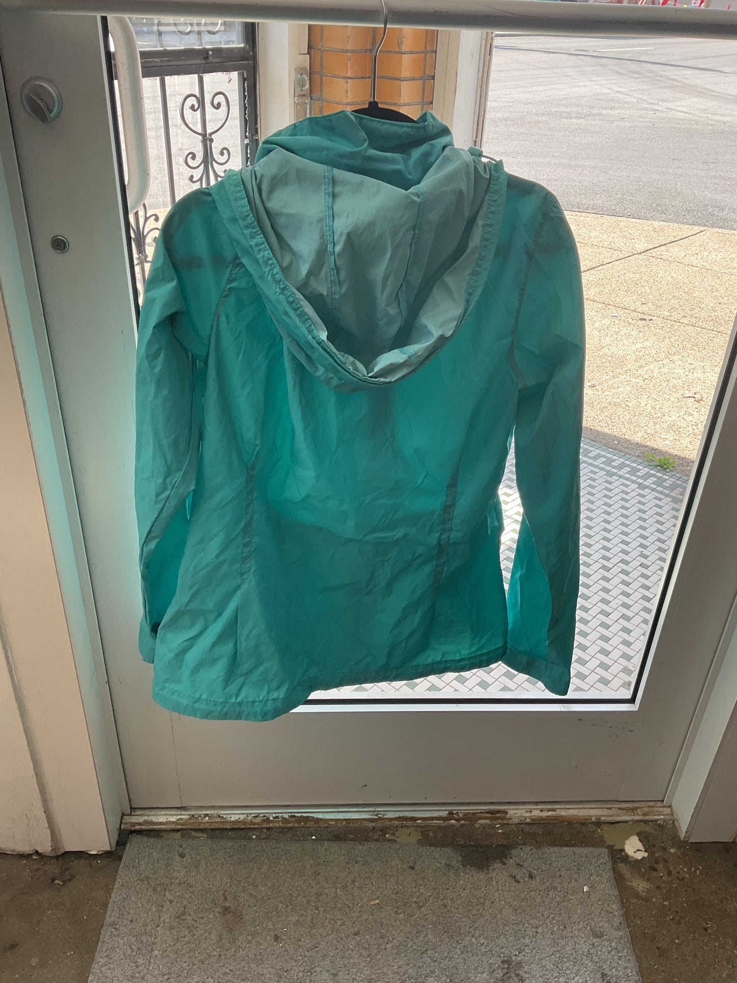 Columbia Light Hooded Teal Rain Jacket Women’s Large