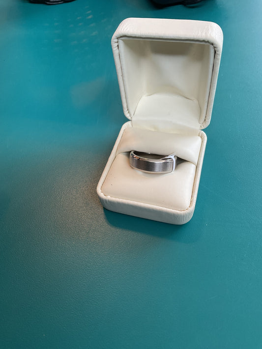 Brushed Finish Metal Ring Size 10