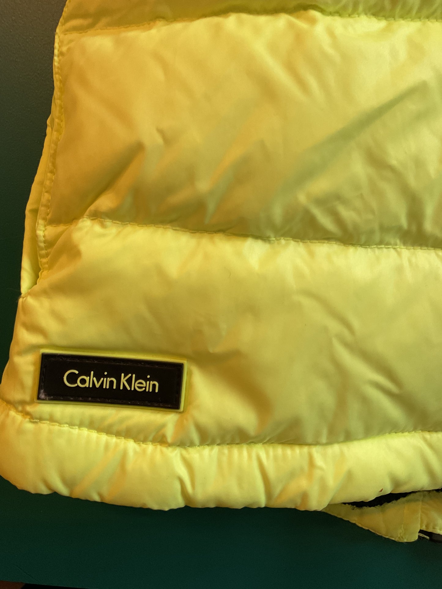 Vintage Calvin Klein Neon Down Puffer Vest 2XL