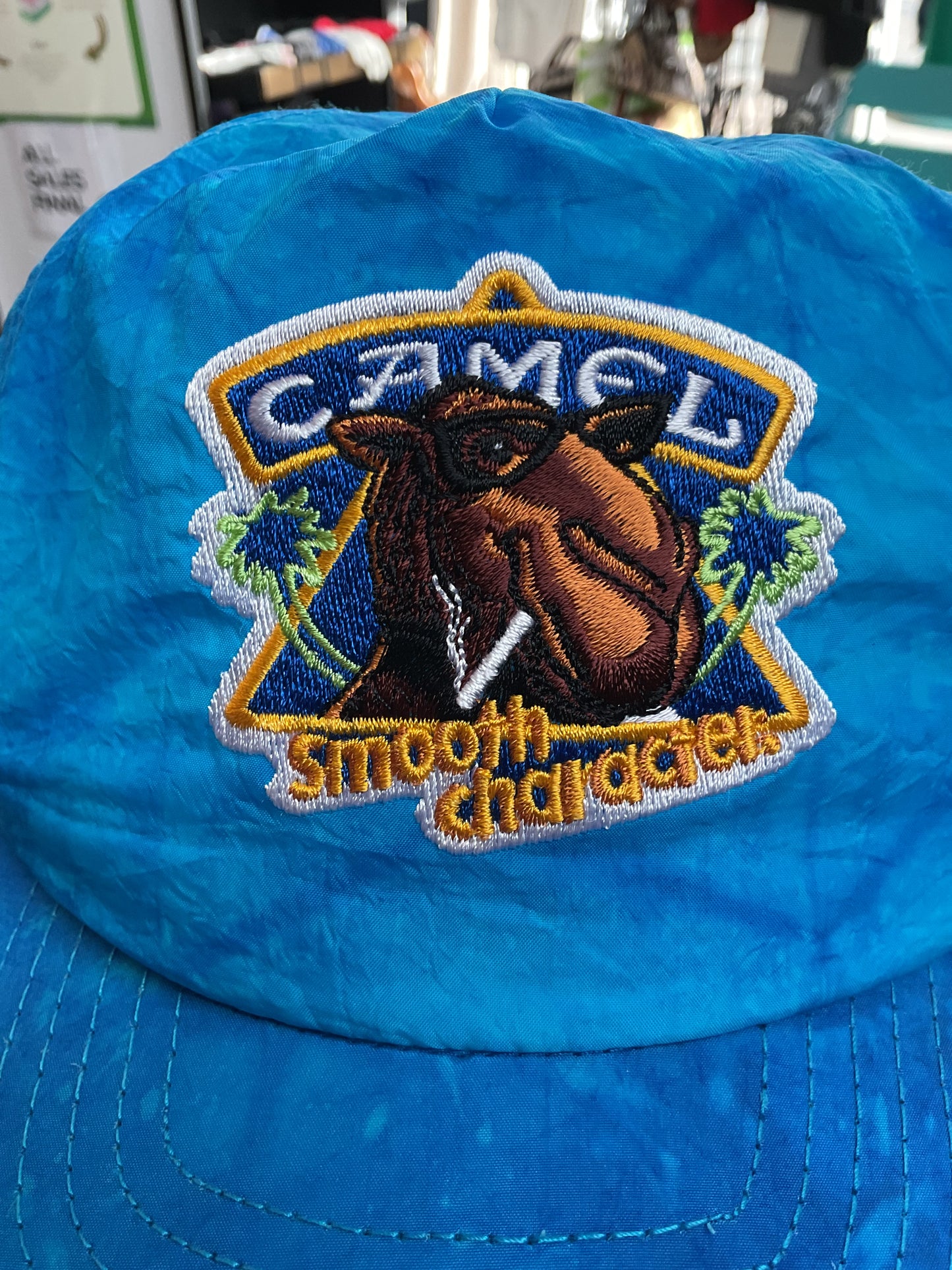 Vintage Joe Camel Tobacco Hat Light Blue