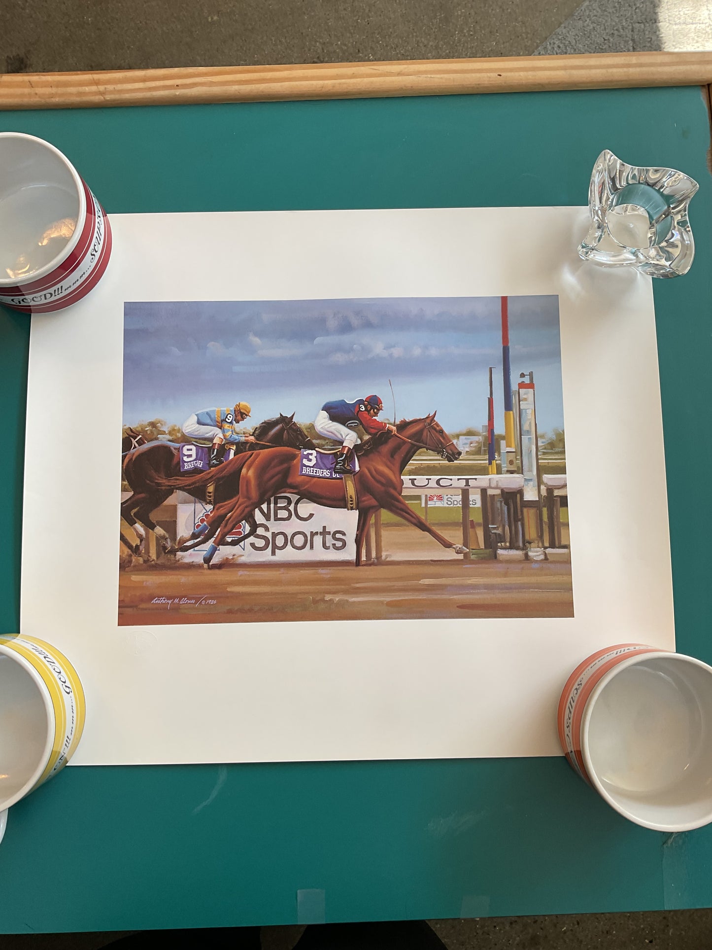 Finish Line Print 1986 Breeders Cup by Anthony Alonzo