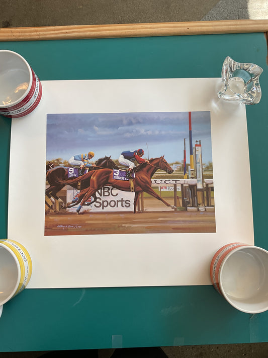 Finish Line Print 1986 Breeders Cup by Anthony Alonzo