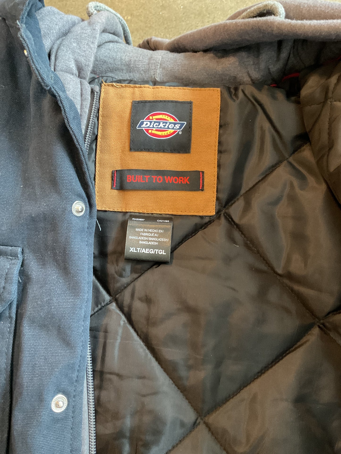 Washed Dark Blue Dickies XLT Quilted Coat
