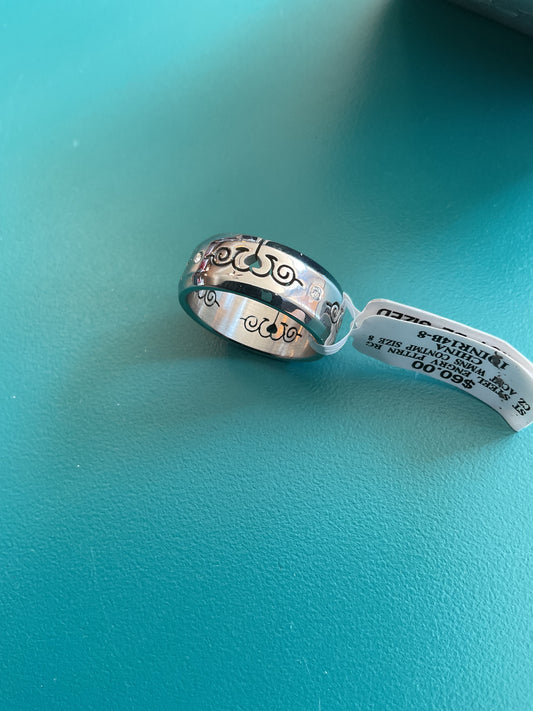 Stainless Steel Ring Energy Pattern Ring Women’s Size 8