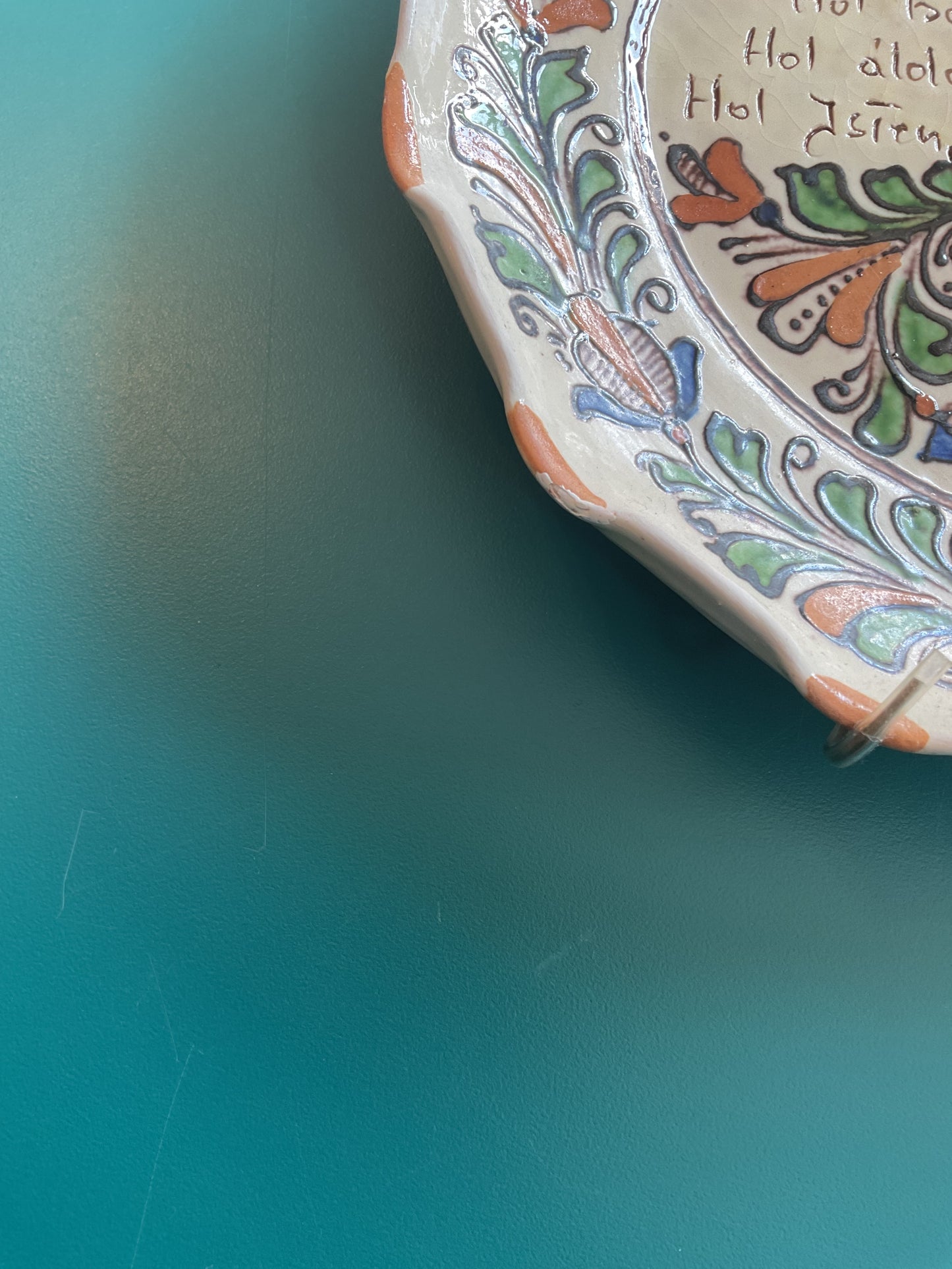 Korond Hungarian Ceramic Decorative Plate with Hanger