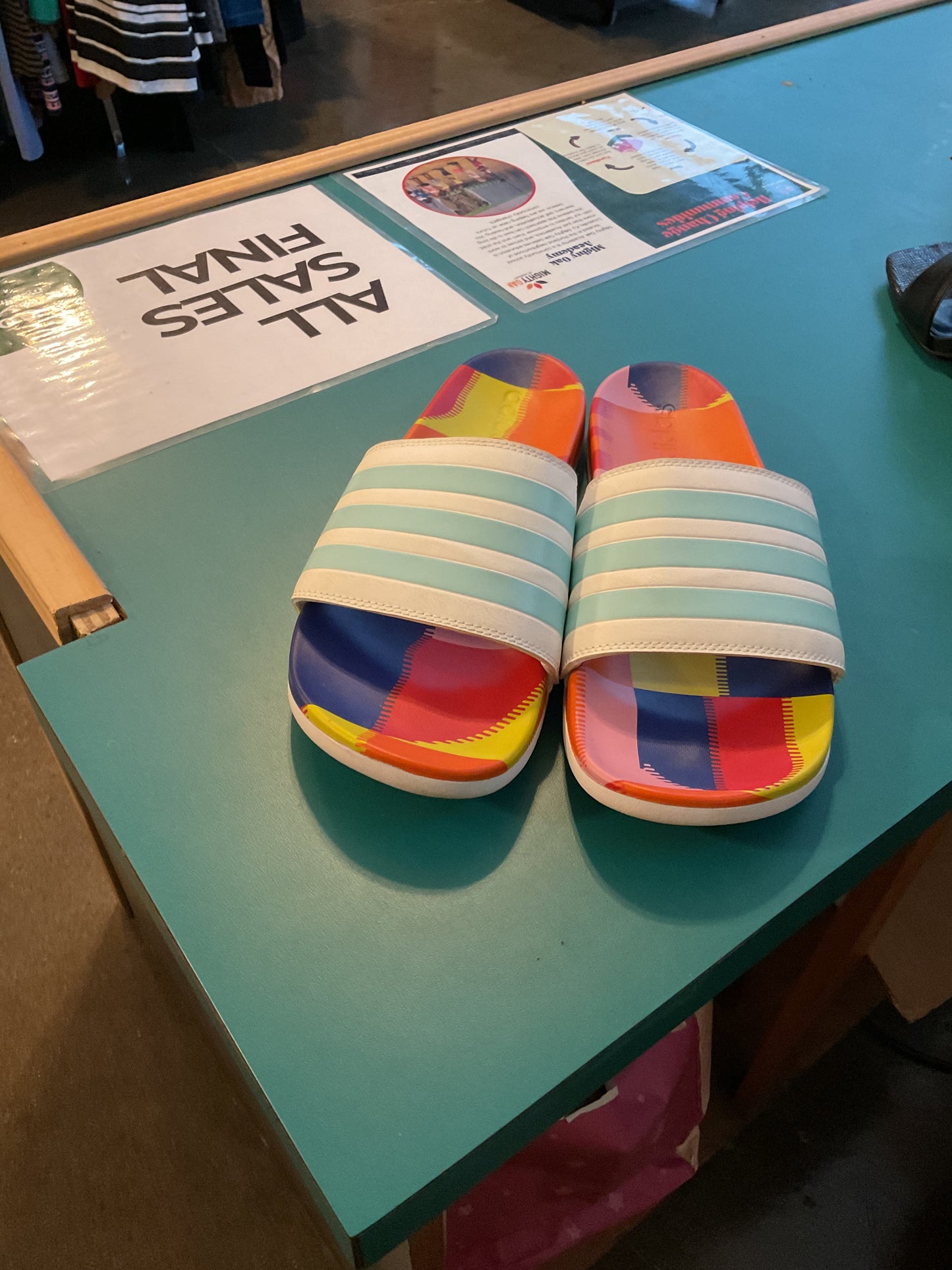 Size 10 Adidas Adilette Comfort Belgium Collaboration Slides