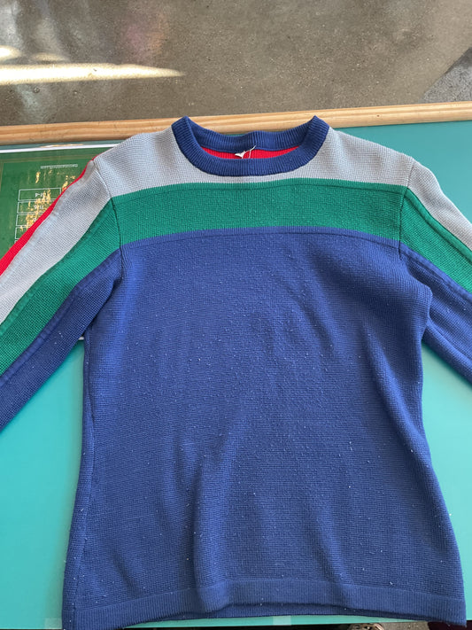 Small Colorful Unbranded Knit Sweatshirt with Retro Colors size Small