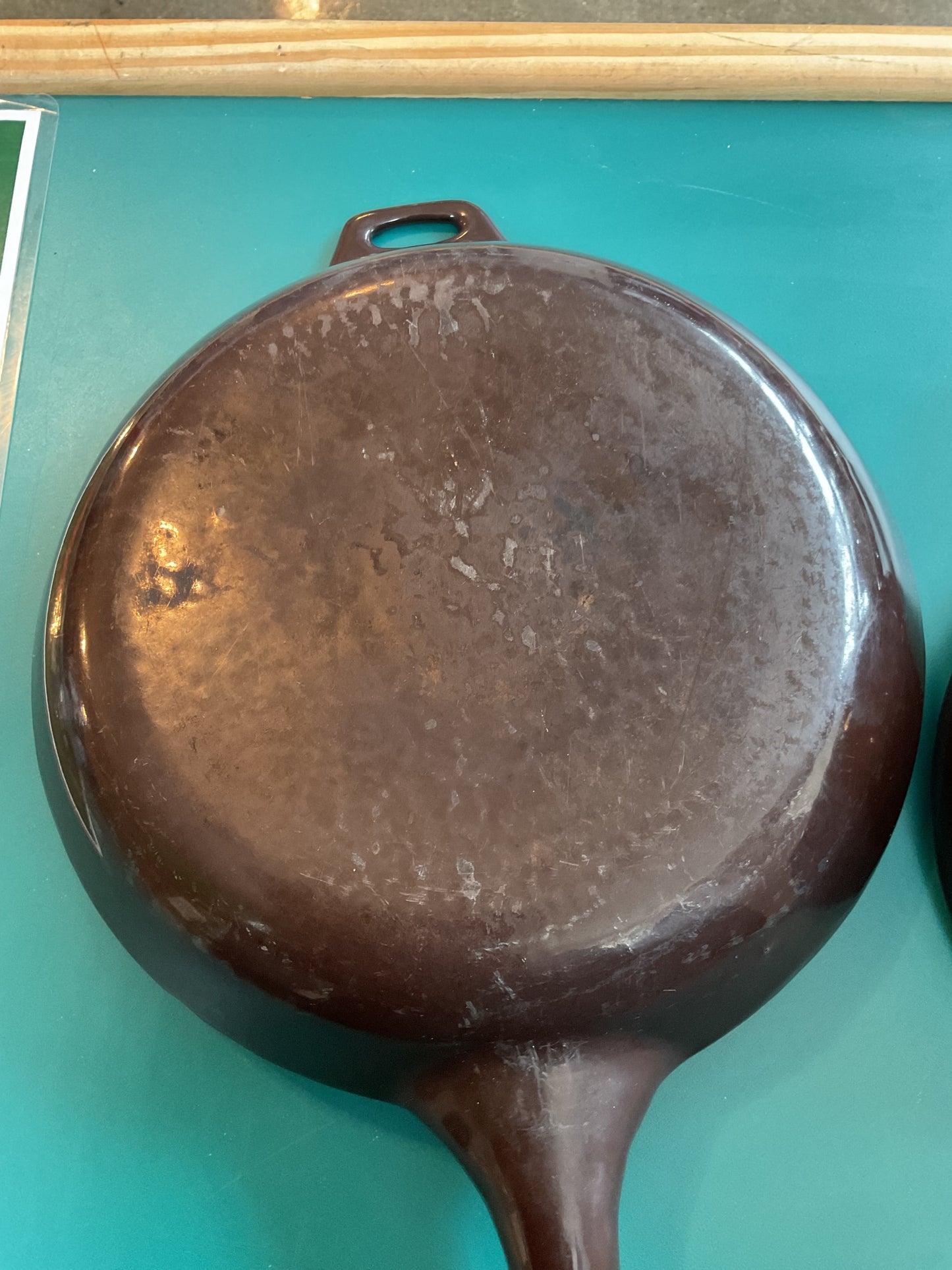Set of Two Capco Michael Lax Design Pot and Pan Chocolate Brown Wood Handles