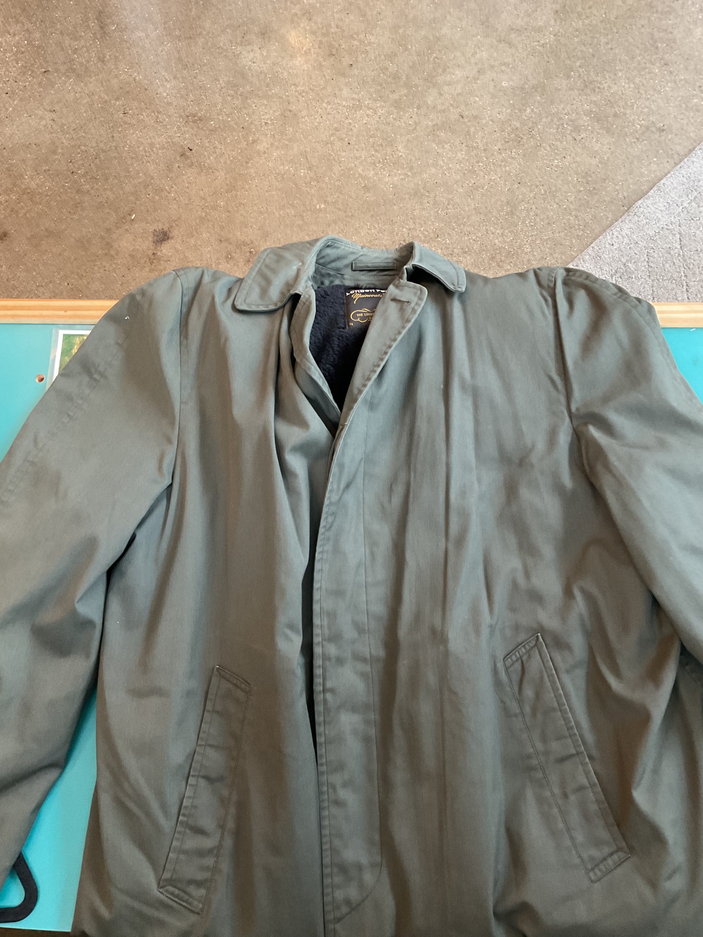 London Fog Long Men’s Green Peacoat