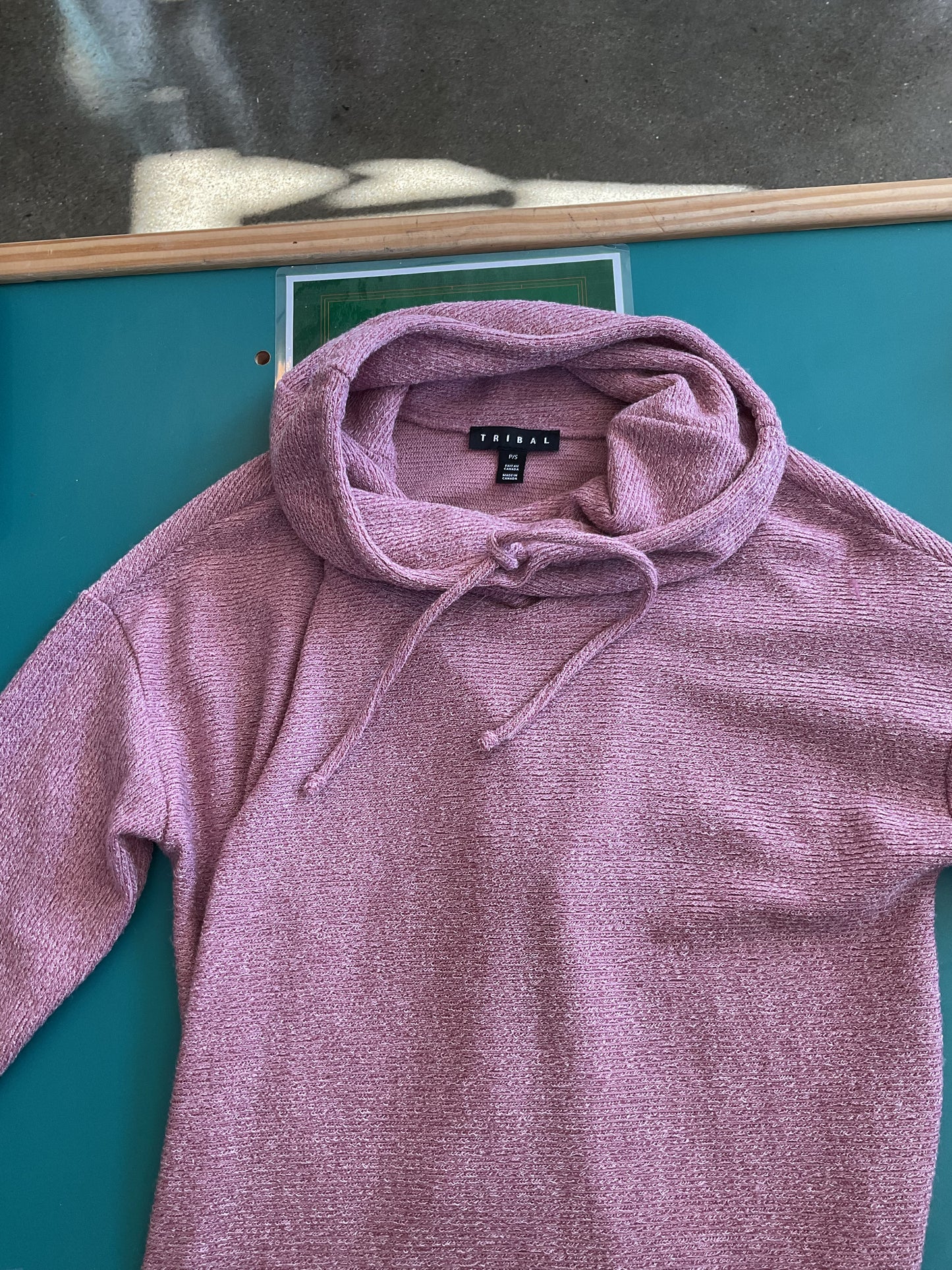 Tribal Comfy Lavender Sweater with Cowl size Small