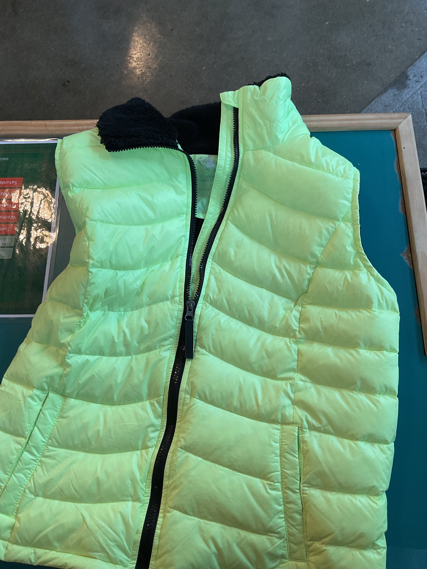 Vintage Calvin Klein Neon Down Puffer Vest 2XL