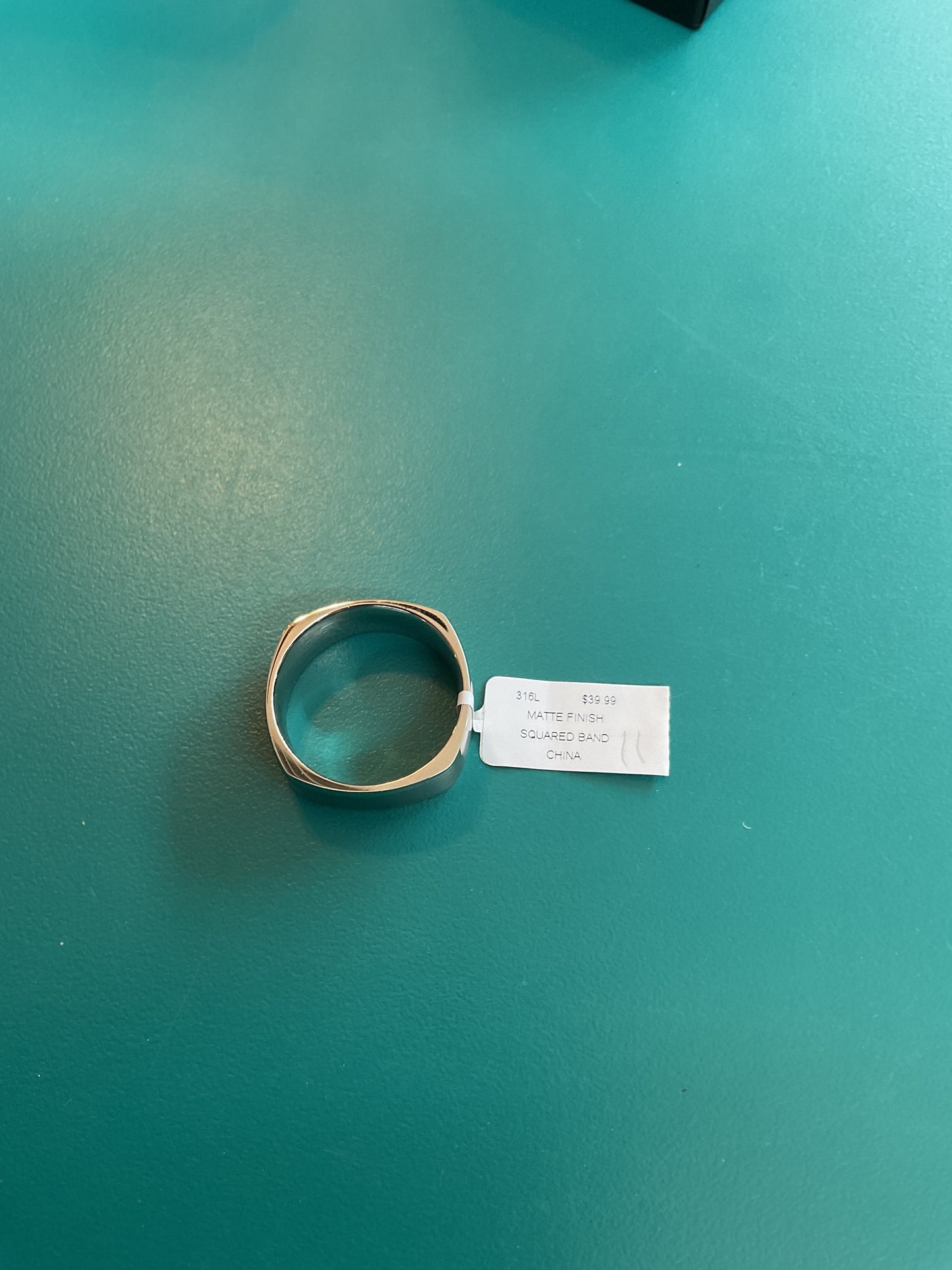 Matte Finish Squared Band Ring Size 10