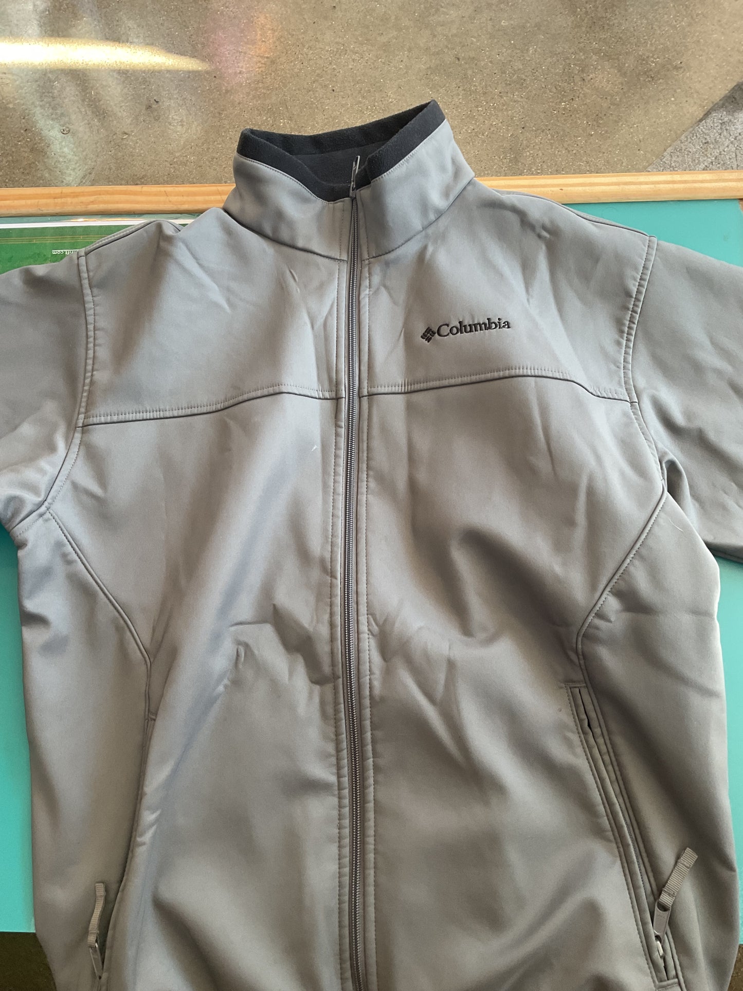 Nice Large Columbia Zip Up Grey Jacket