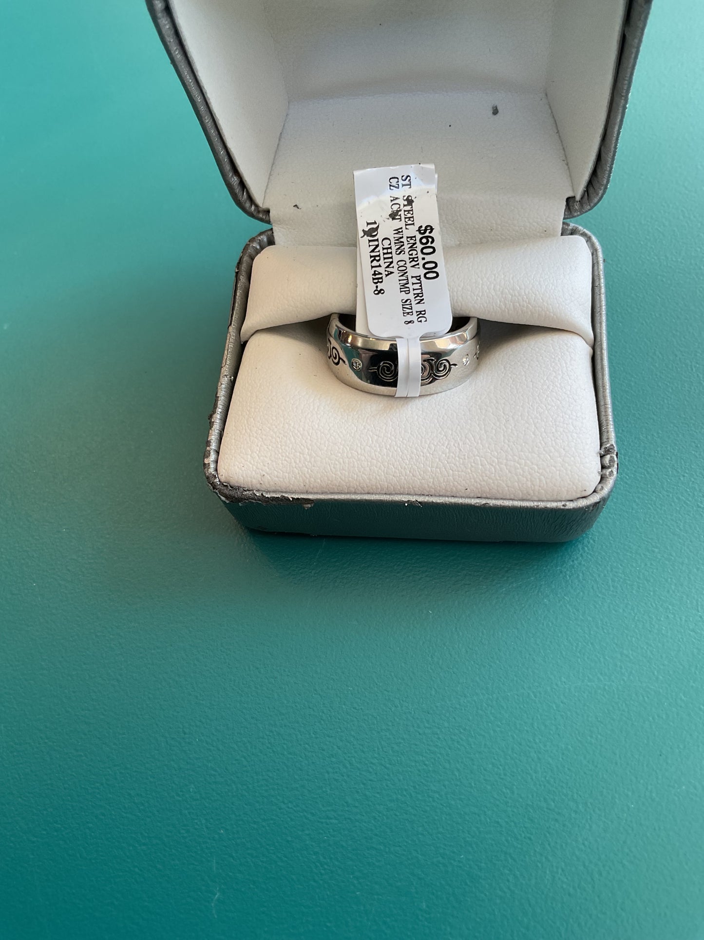 Stainless Steel Ring Energy Pattern Ring Women’s Size 8