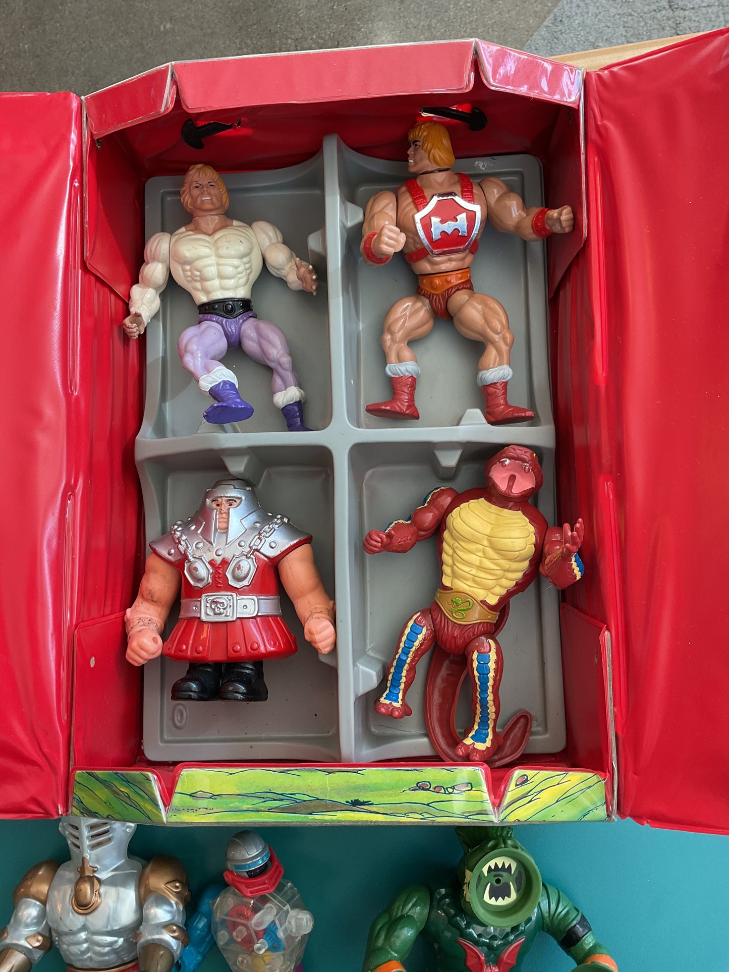 Masters of Universe Lot of 7 Action Figures with Collectors Case