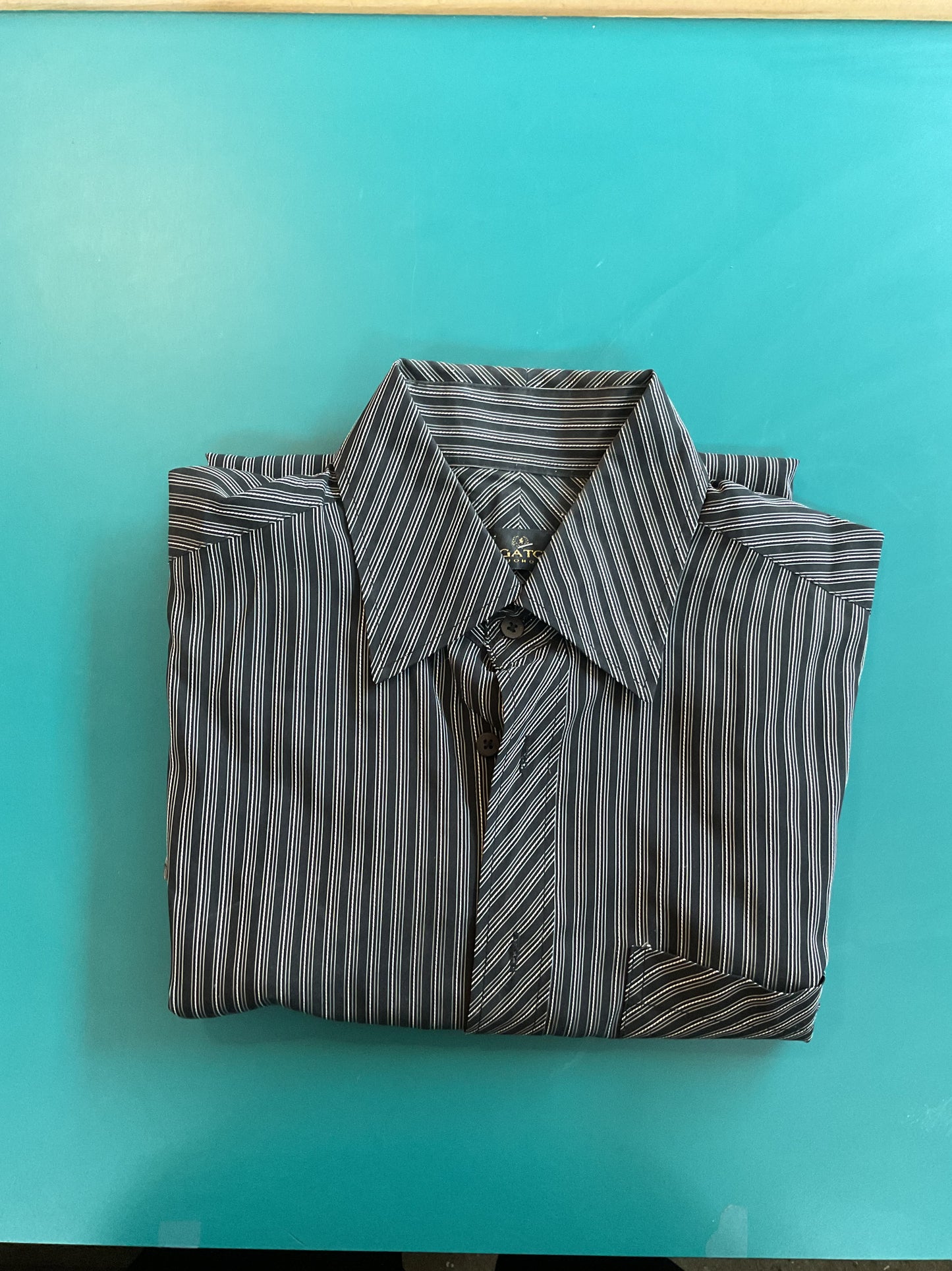 Bugatchi Uomo Black and White Striped Button Down