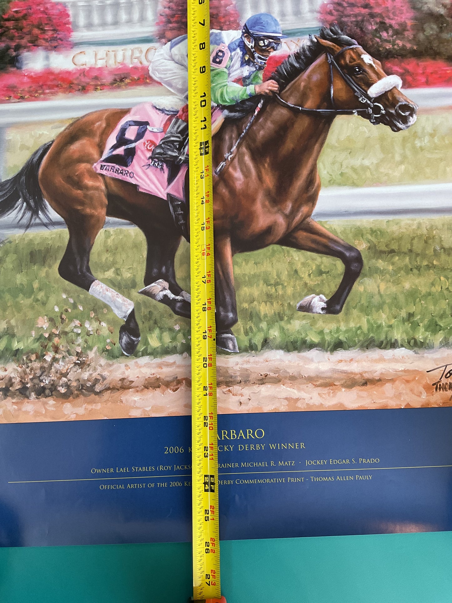 Barbaro Kentucky Derby Winner 2006 Signed by Tom Pauly