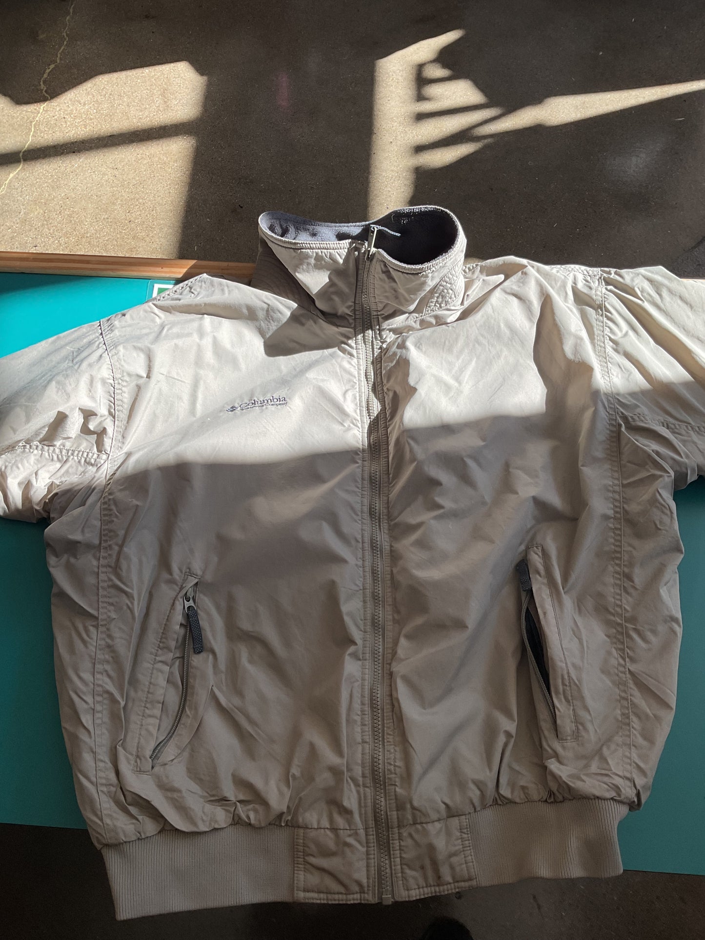 Vintage Khaki Columbia Hardshell Jacket Large