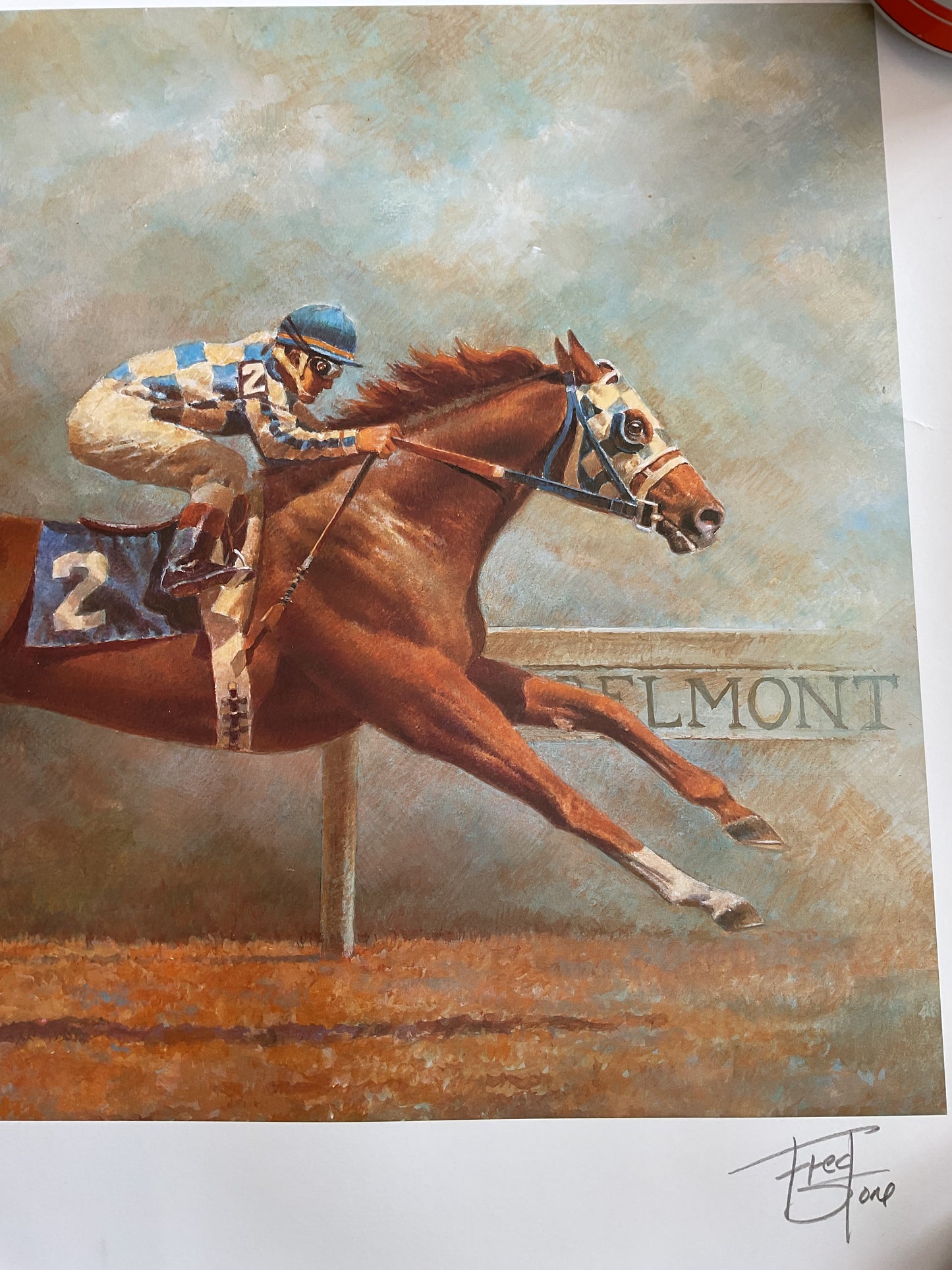 “Three Dates with Destiny” Secretariat print by Fred Stone Signed with Authentication