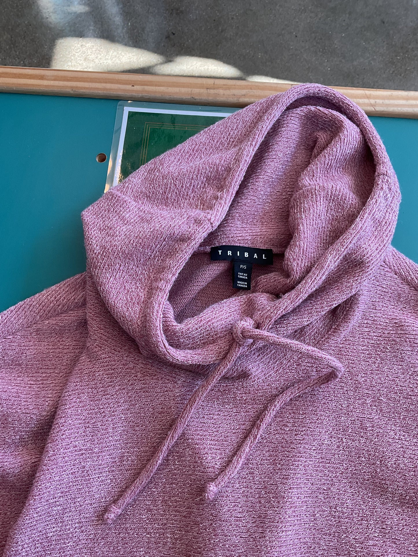 Tribal Comfy Lavender Sweater with Cowl size Small