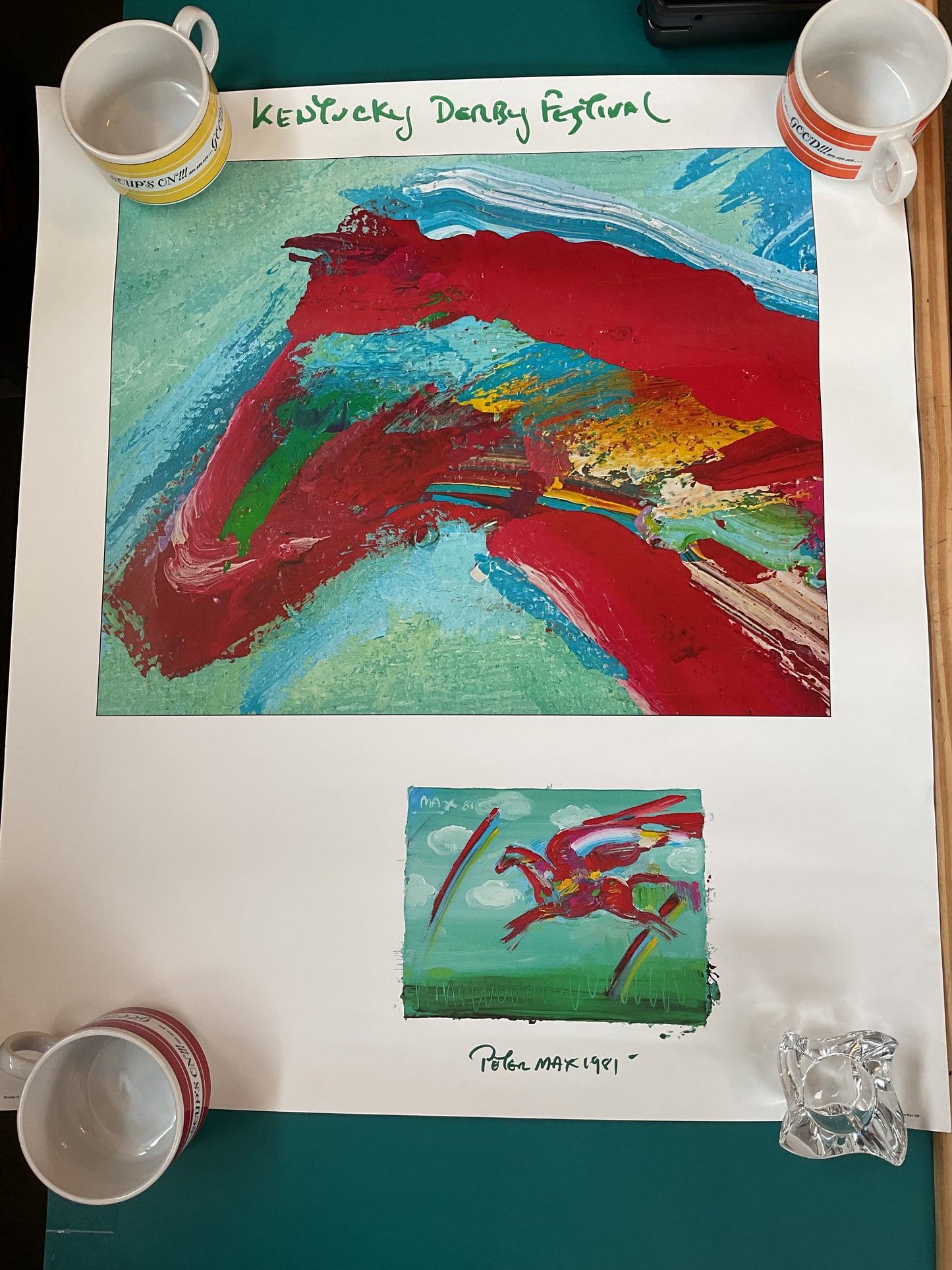 Vintage Peter Max Kentucky Derby Festival Offset Poster 1981