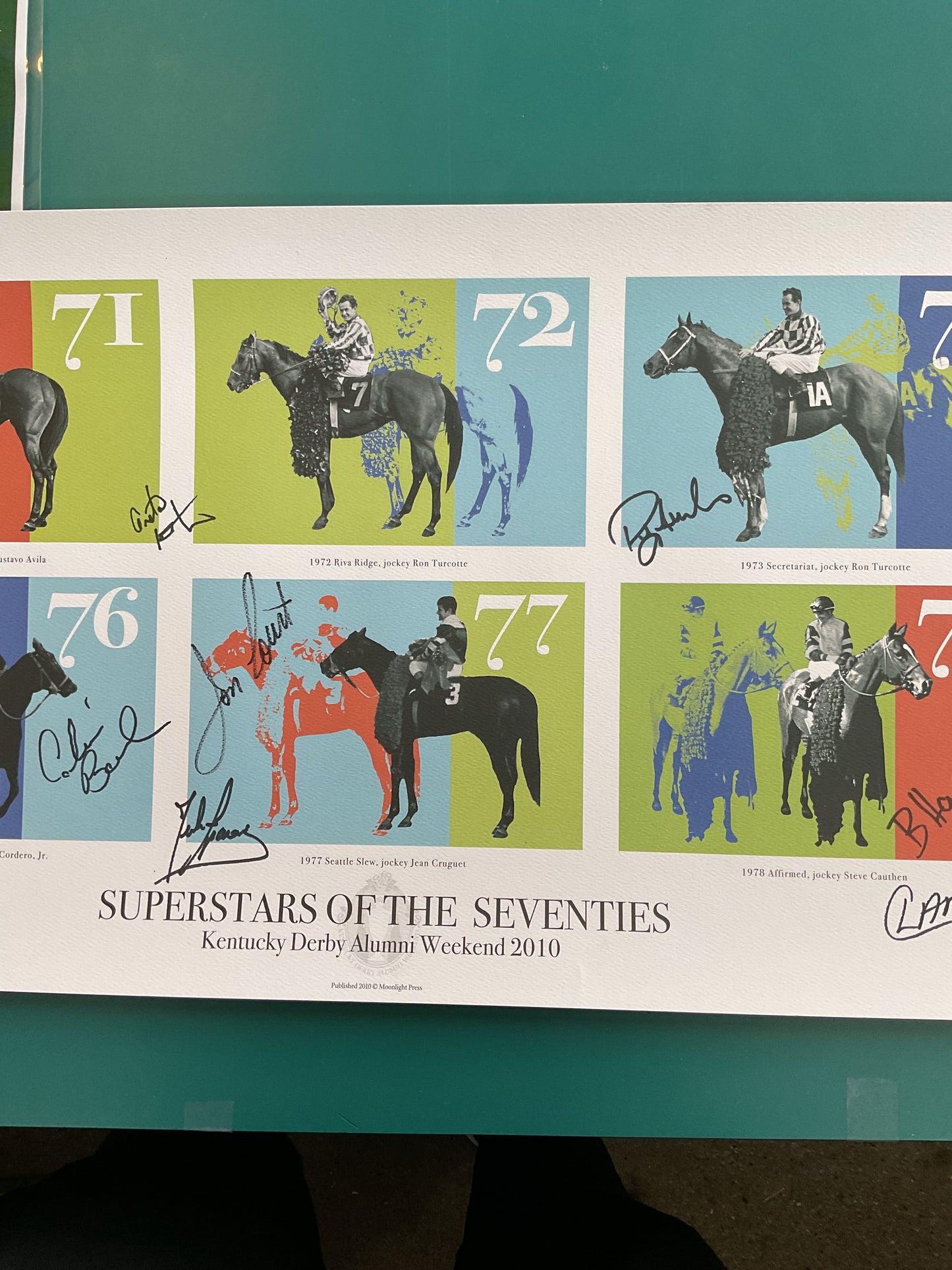 Superstars of the Seventies Kentucky Derby Alumni Weekend 2010 Signed Poster