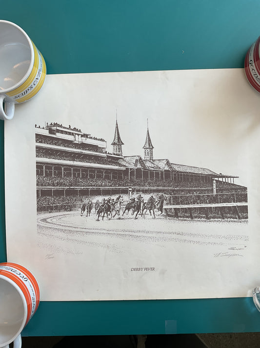 Derby Fever hand signed piece by M. Simpson 1978