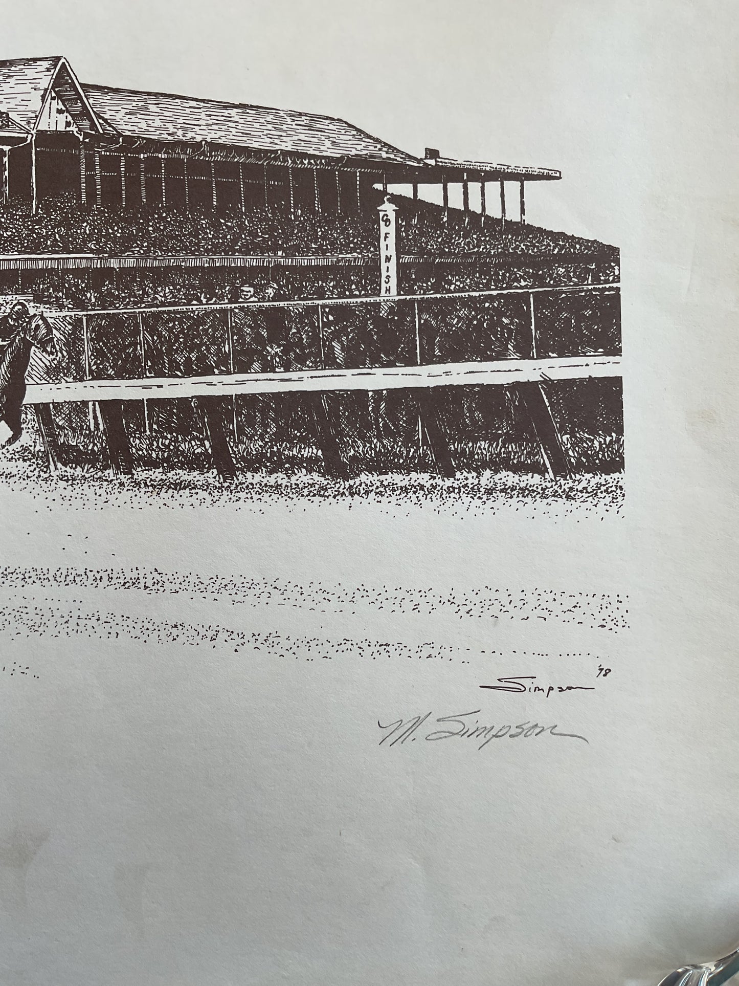 Derby Fever hand signed piece by M. Simpson 1978