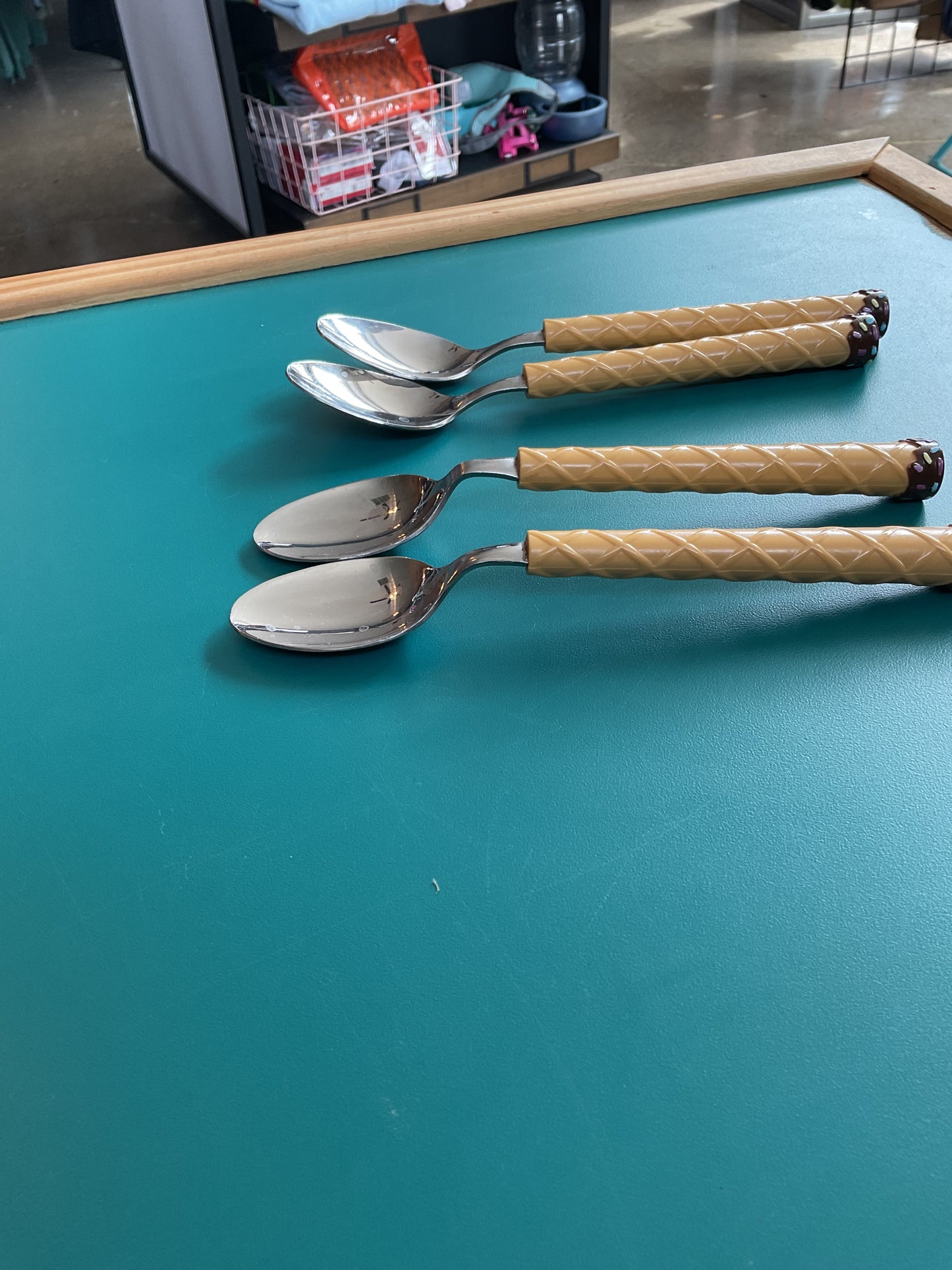 Set of Four Oneida Ice Cream Cone Spoons