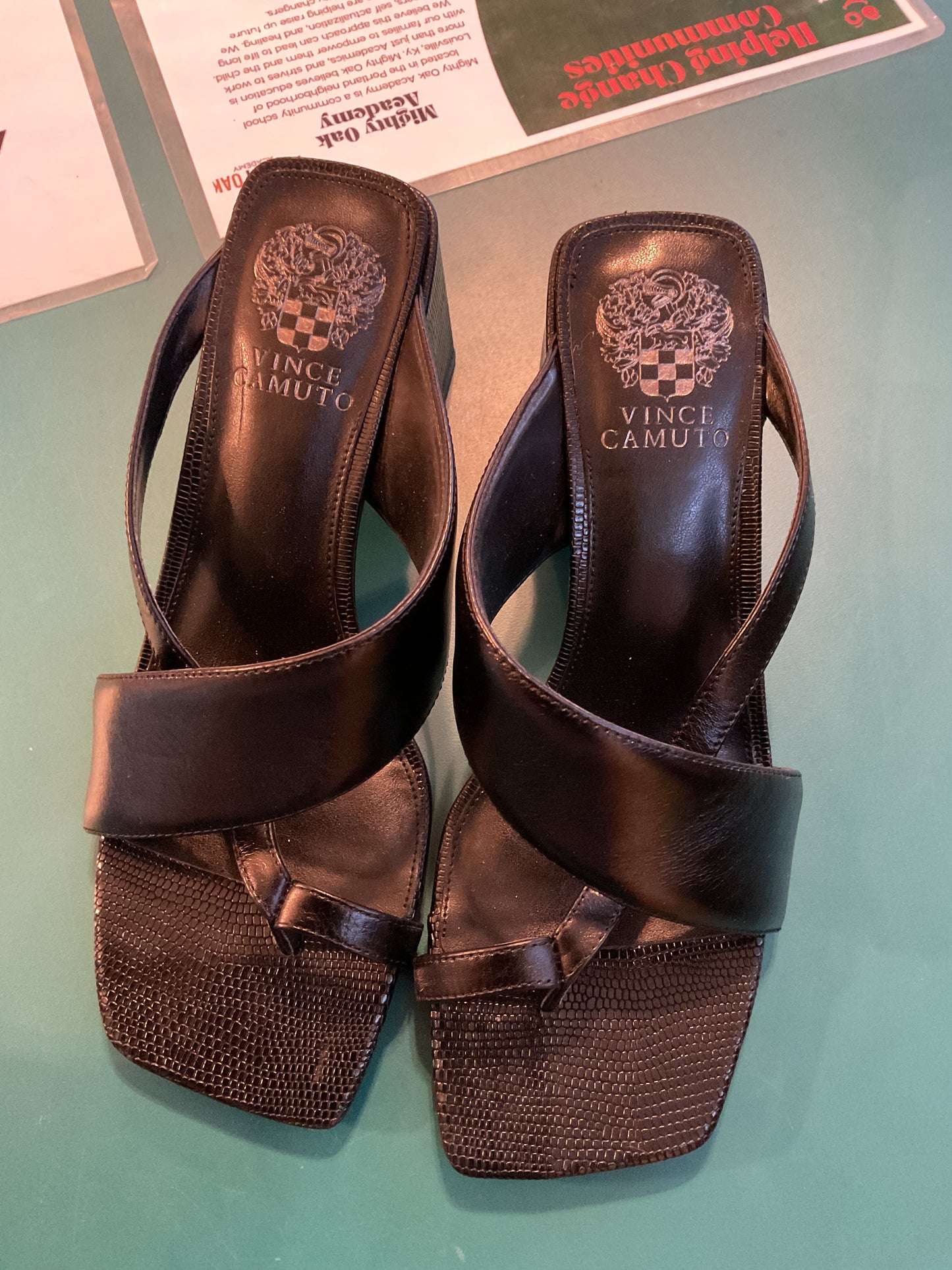 Women’s Size 8 1/2 Vince Camuto Leather Strap Sandal Heels