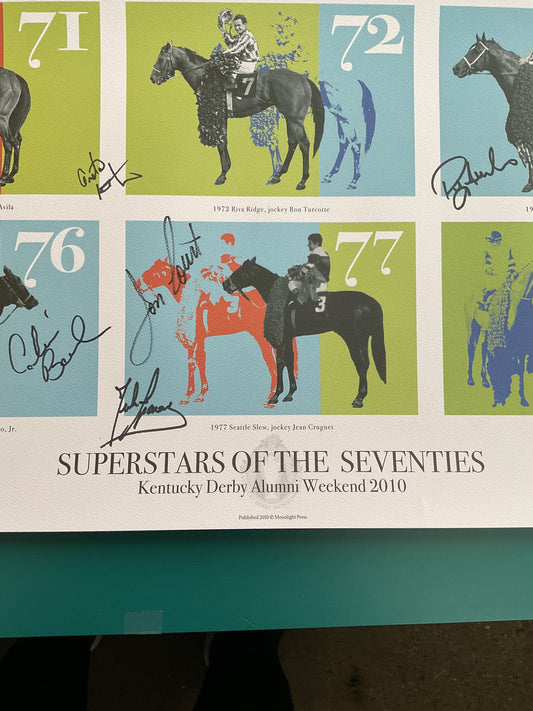 Superstars of the Seventies Kentucky Derby Alumni Weekend 2010 Signed Poster