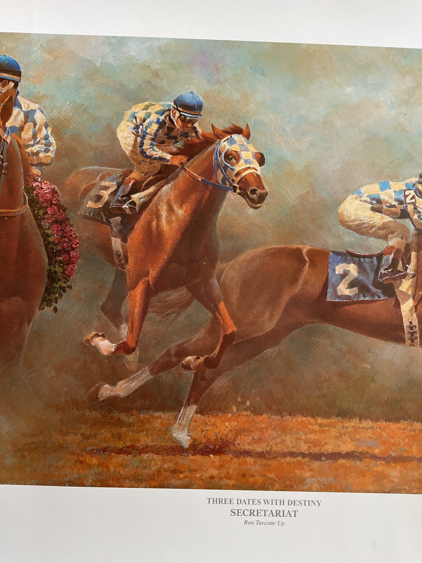 “Three Dates with Destiny” Secretariat print by Fred Stone Signed with Authentication