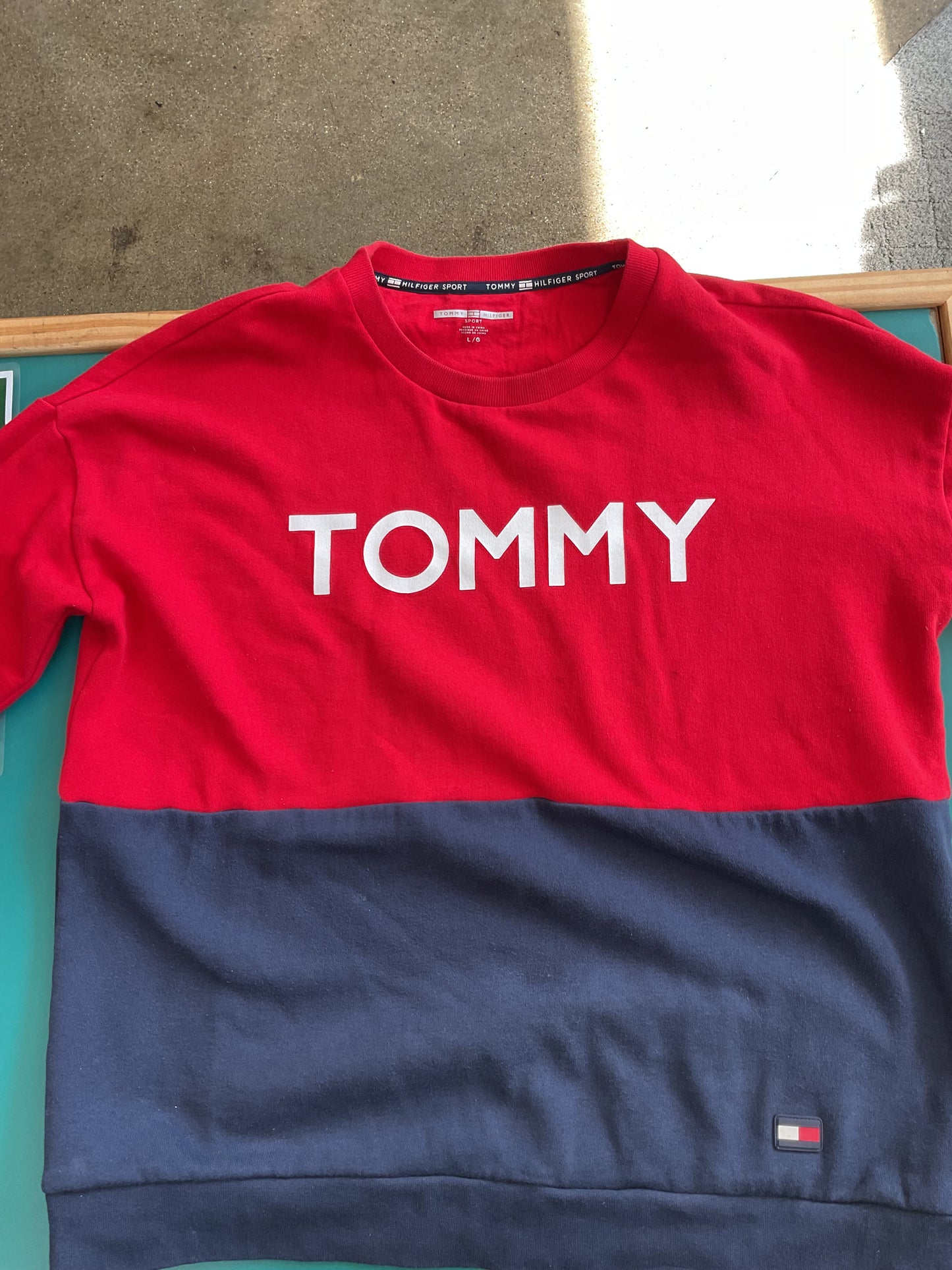 Tommy Hilfiger Red and Blue Sport Sweatshirt