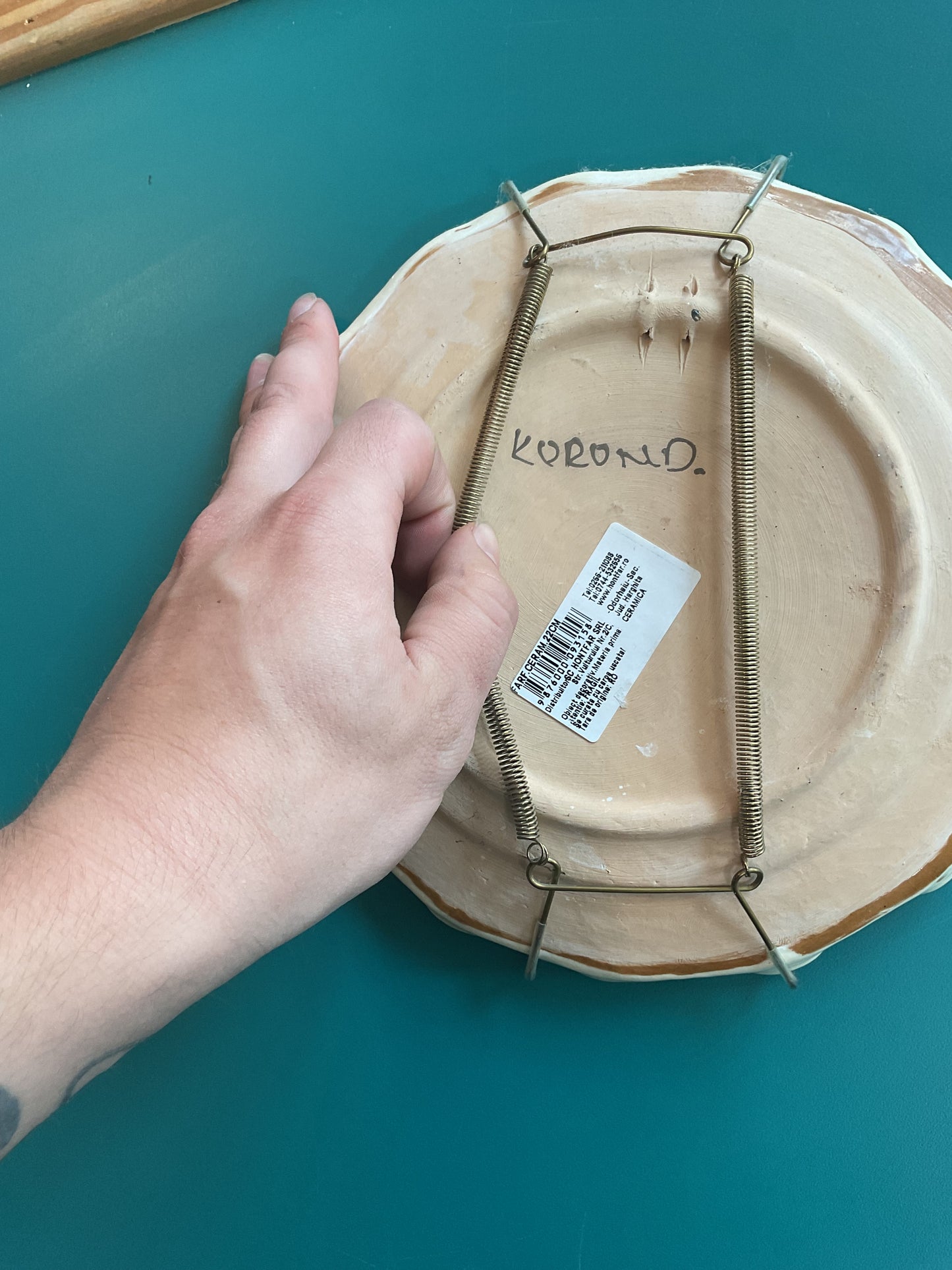 Korond Hungarian Ceramic Decorative Plate with Hanger