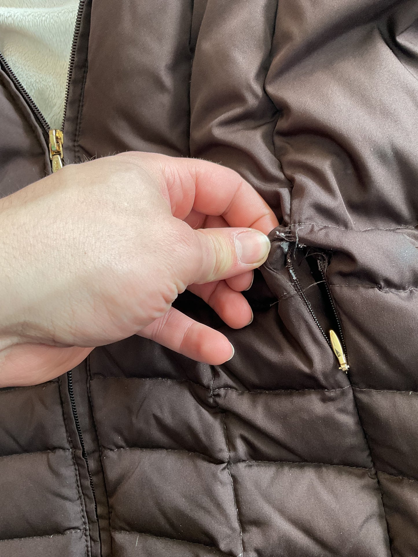 Brown Calvin Klein Down Coat with Hood size 1X