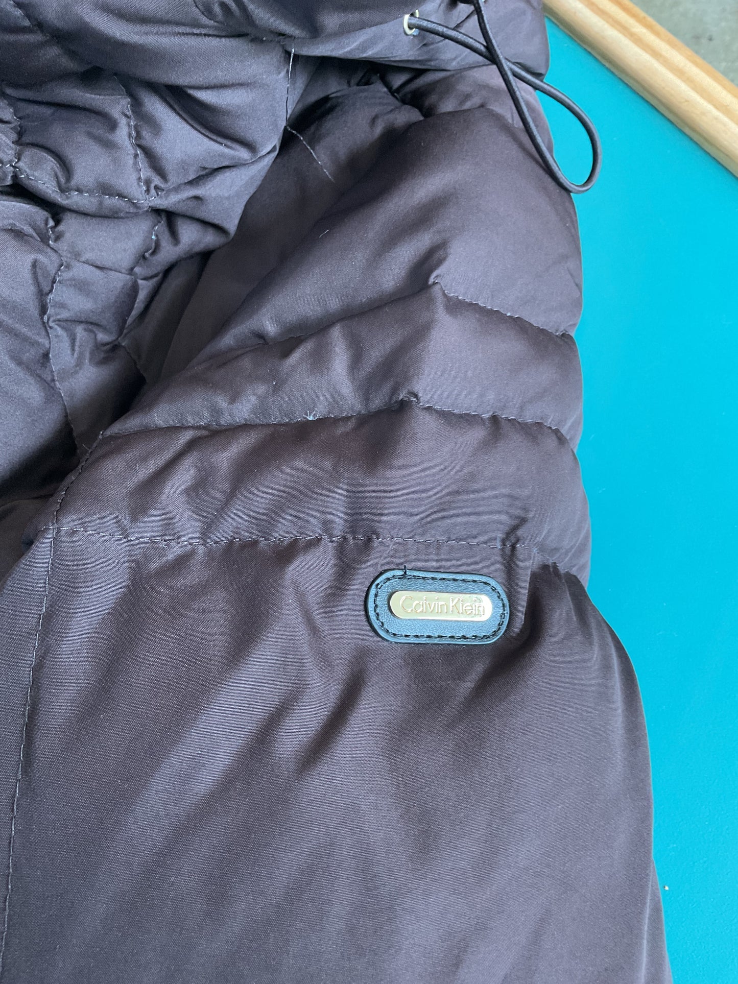 Brown Calvin Klein Down Coat with Hood size 1X