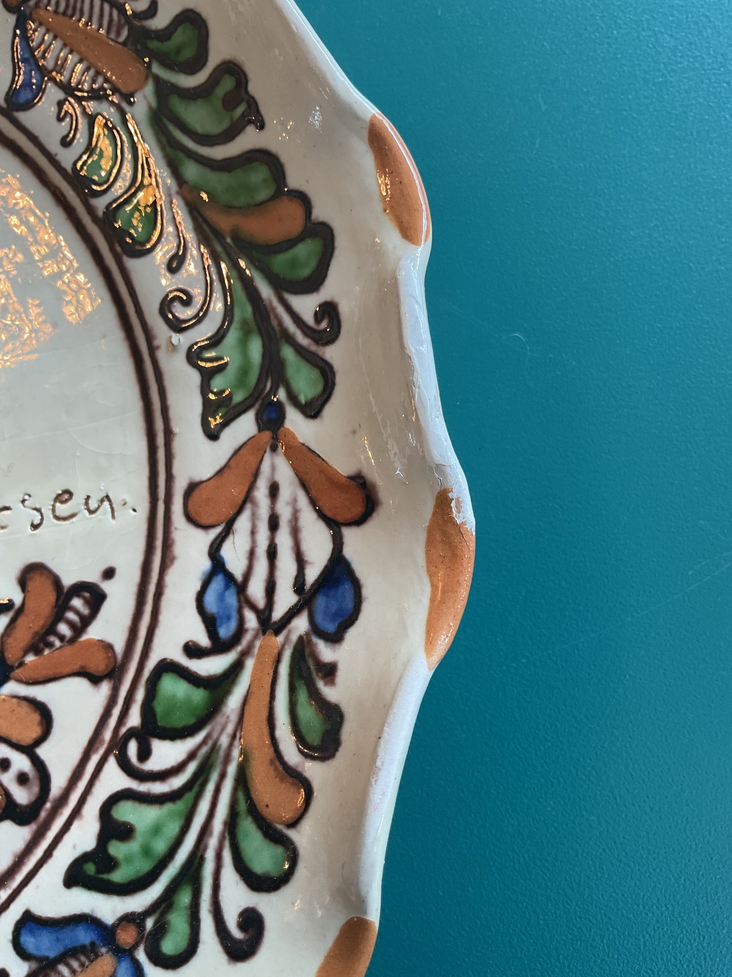 Korond Hungarian Ceramic Decorative Plate with Hanger