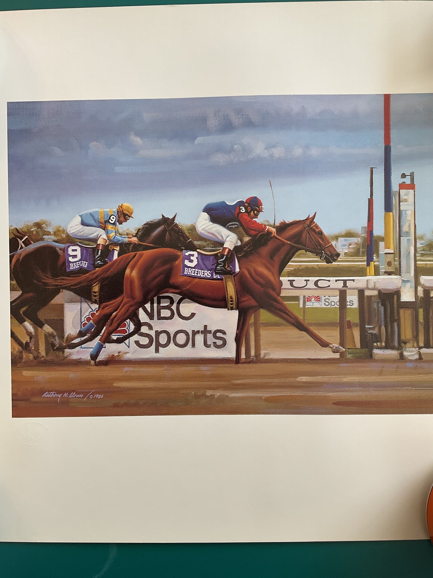 Finish Line Print 1986 Breeders Cup by Anthony Alonzo