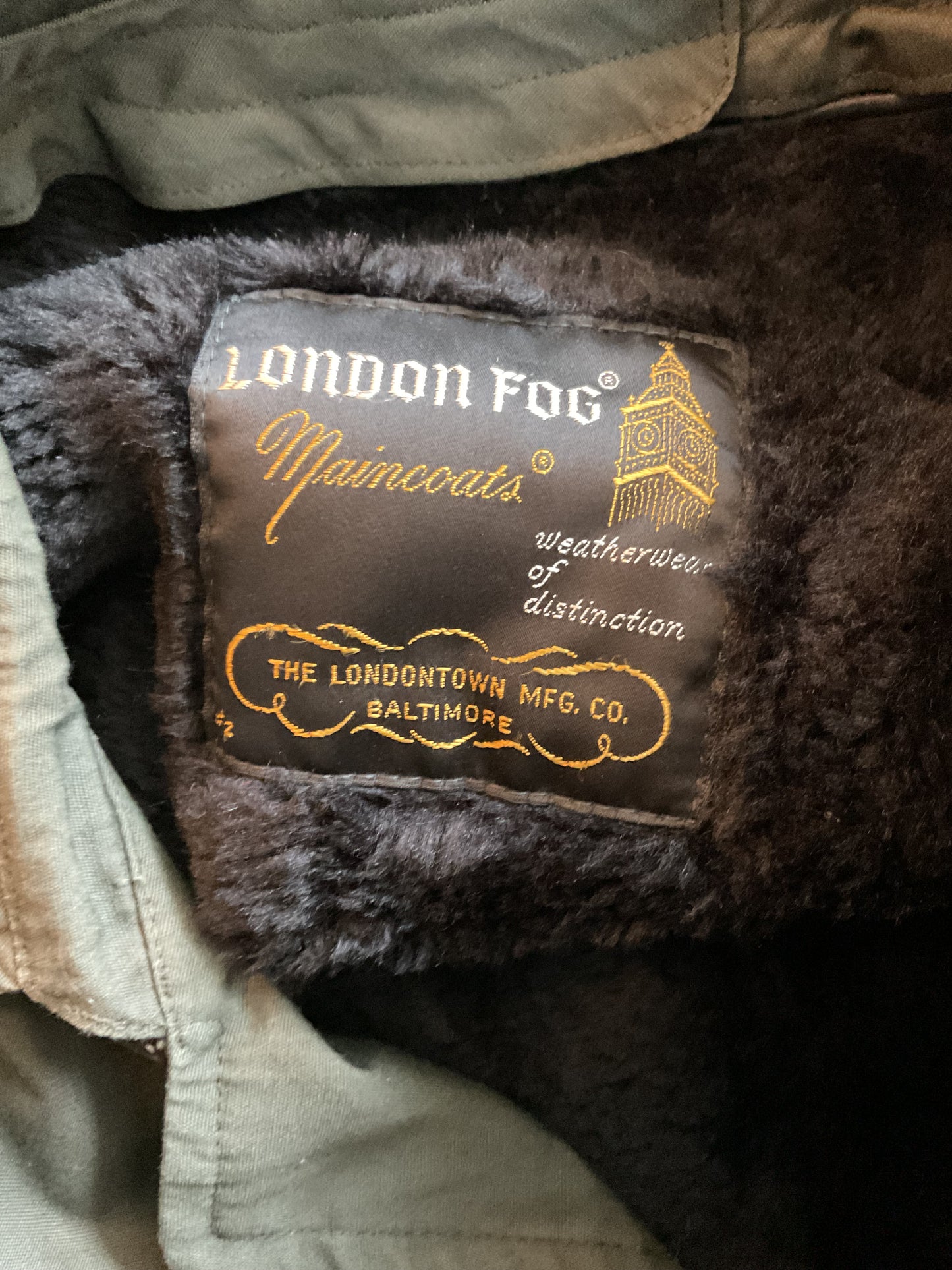 London Fog Long Men’s Green Peacoat