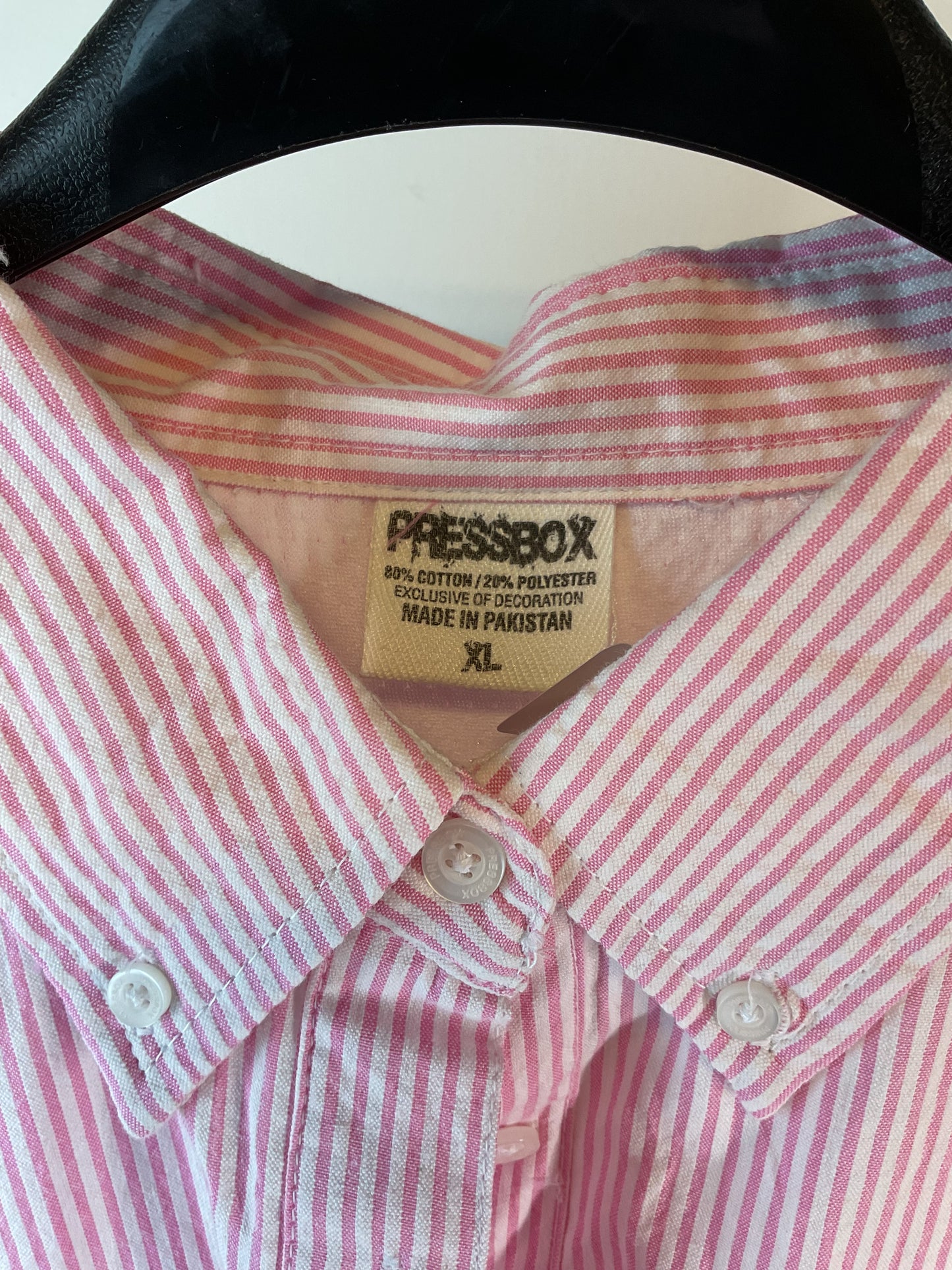 Vintage Pink Pinstripe Louisville Cardinals Button Up XL