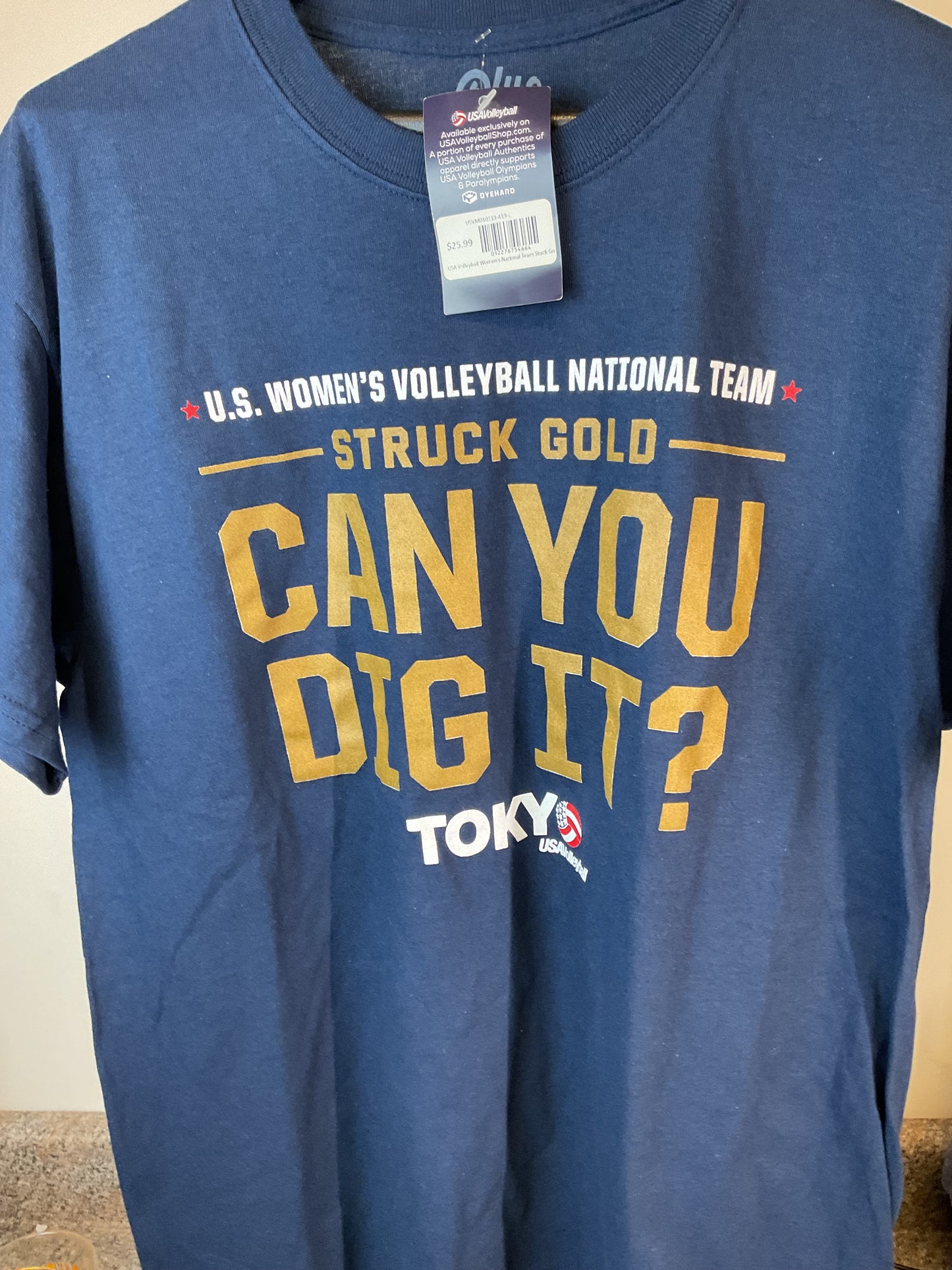 Team USA Beach Volleyball Navy Shirts Size L