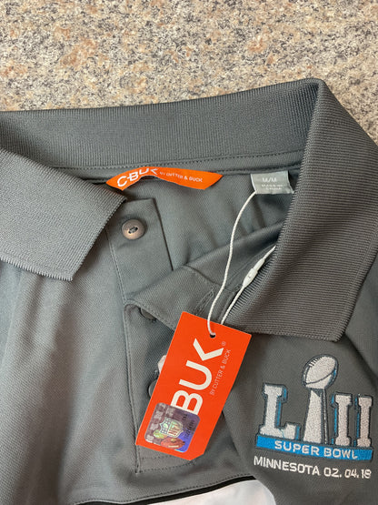 Super Bowl LII Grey and White Polo M