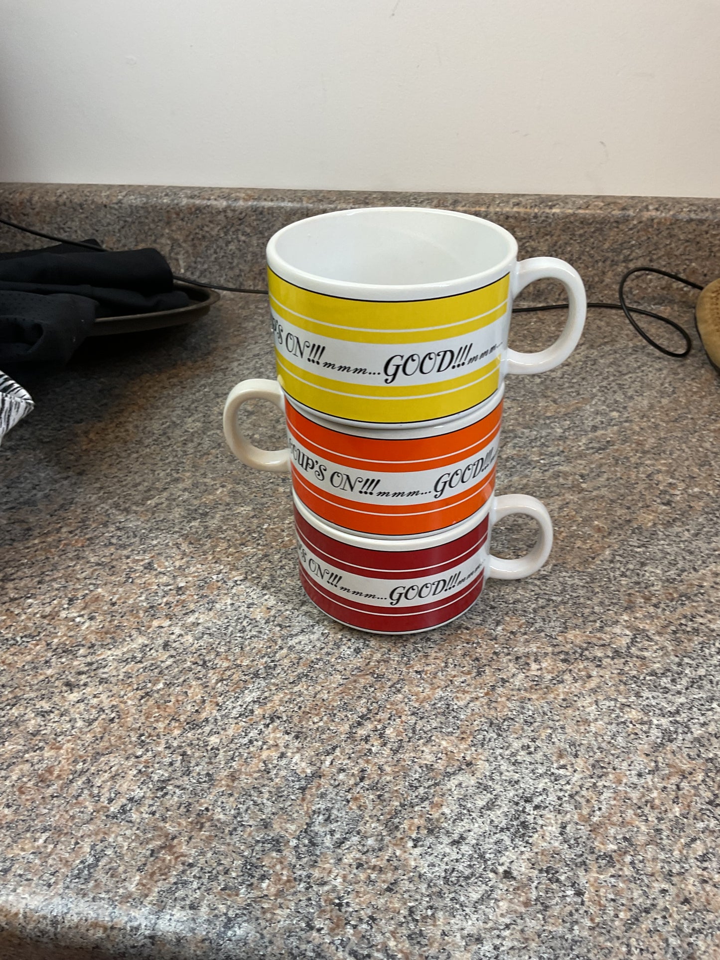 Set of 3 Cool Vintage Soup Cups