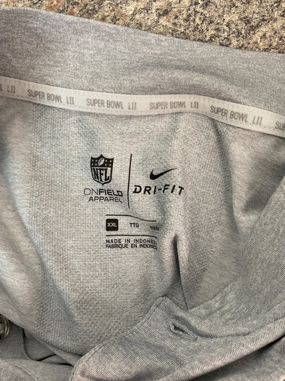 Grey Dryfit Super Bowl LII and Patriots Logo 2XL