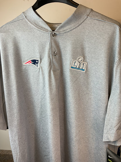 Grey Dryfit Super Bowl LII and Patriots Logo 2XL