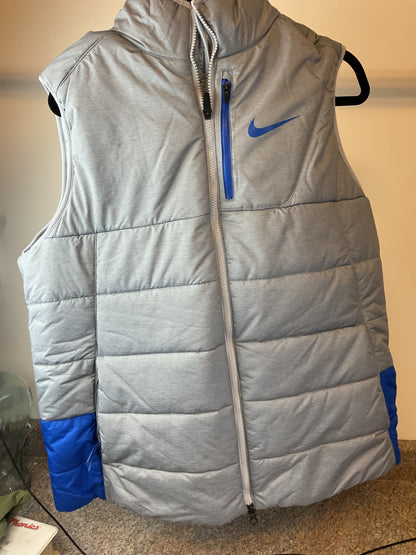 Nike Men’s Grey and Blue Puffy Vest XL