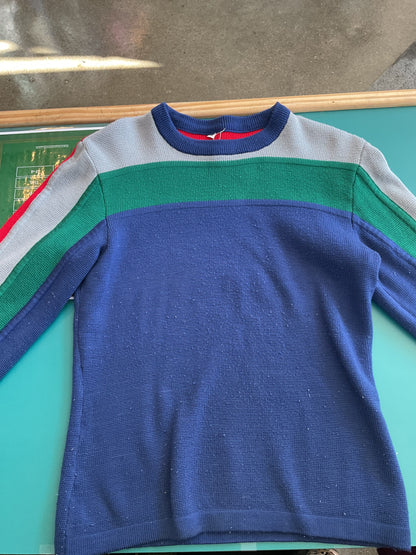 Small Colorful Unbranded Knit Sweatshirt with Retro Colors size Small