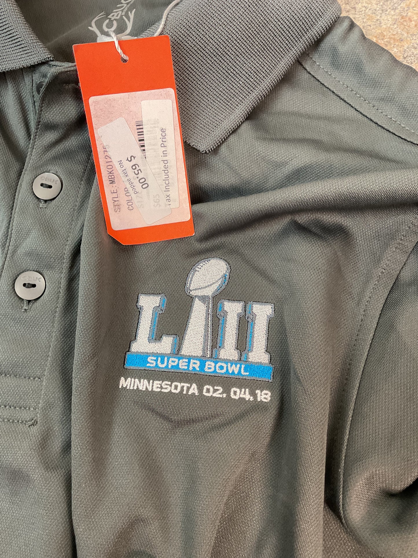 All Grey Super Bowl LII Polo S